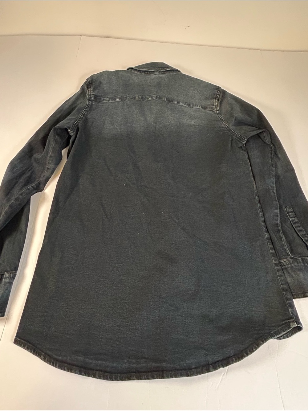 Coldwater Creek Dark Blue Washed Denim Shirt Shacket - Picture 6 of 8